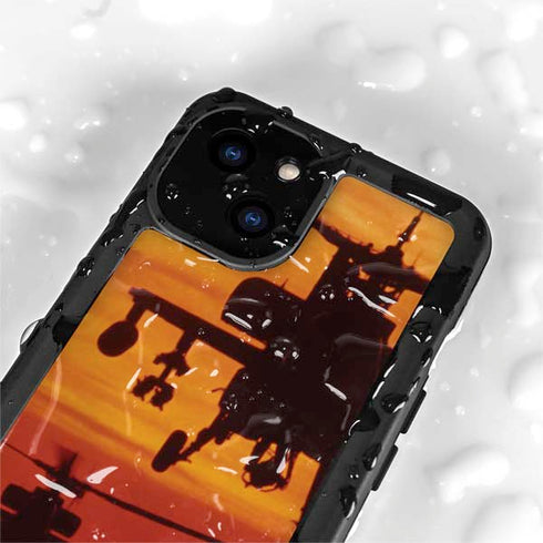 Four AH-64 Apache Helicopters iPhone 15 Plus Waterproof Case